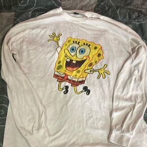 White long sleeve T-shirt SpongeBob SquarePants mens
